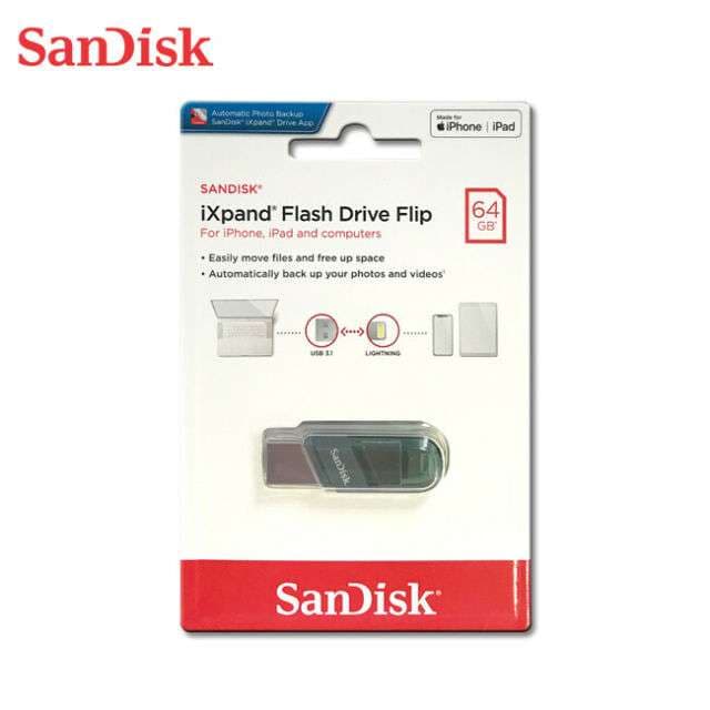 Sandisk iXpand Flip Lightning & USB 3.1 Flash Drive 64GB