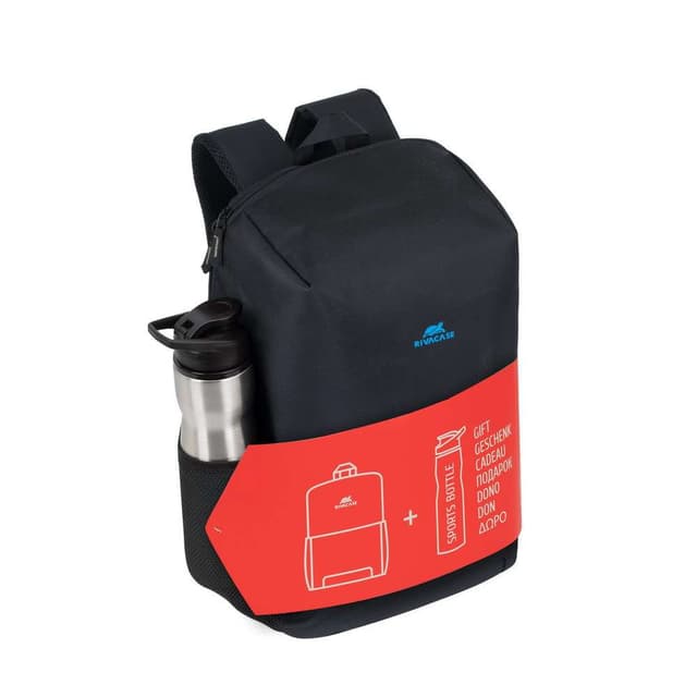 RIVACASE 8068 15.6" black Laptop Backpack + Water bottle