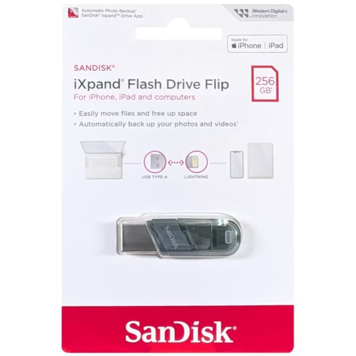 Sandisk iXpand Flip Lightning & USB 3.1 Flash Drive 256GB 1