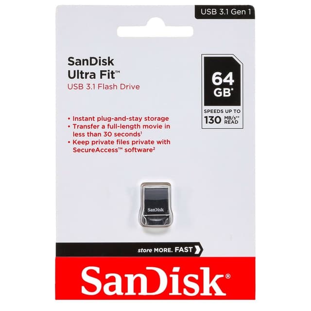 SanDisk Ultra Fit USB 3.2 Flash Drive - 64GB