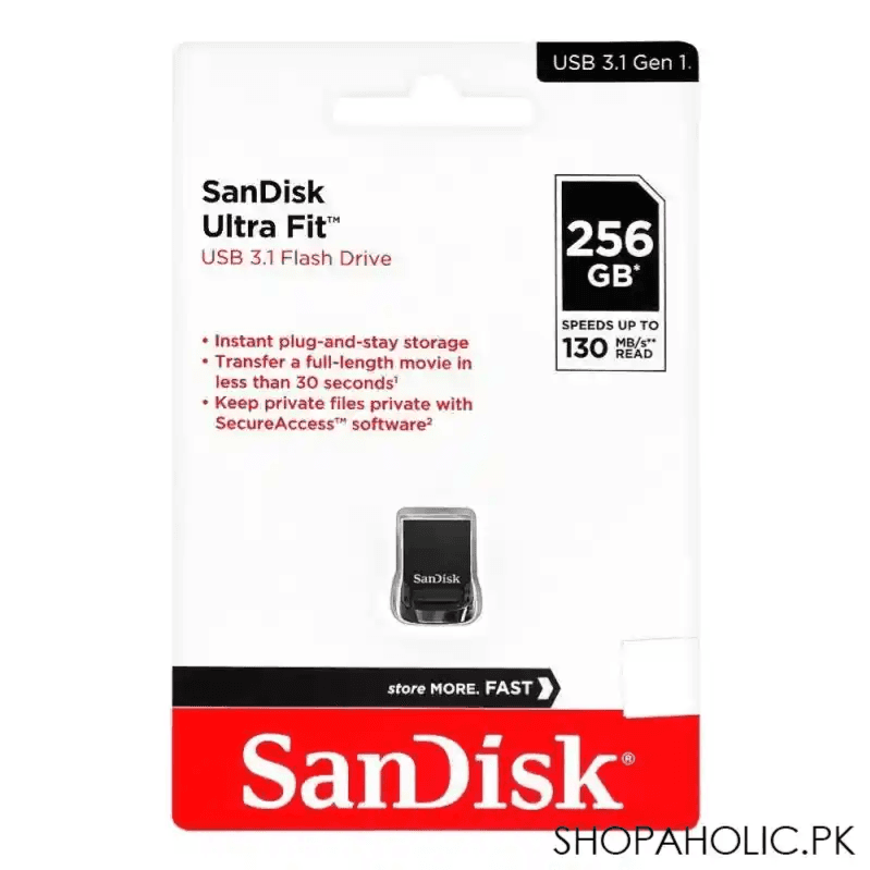 SanDisk Ultra Fit USB 3.2 Flash Drive - 256GB 1